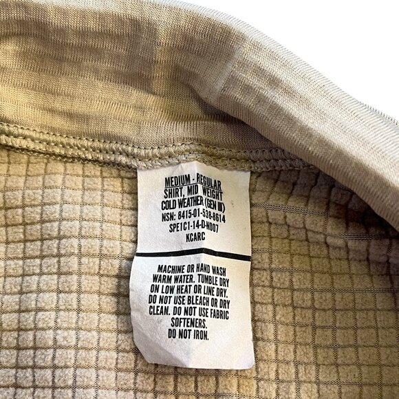 Authentic US Military Cold Weather Gen III Mid Weight Shirt Waffle Top ECWCS The - Picture 3 of 6